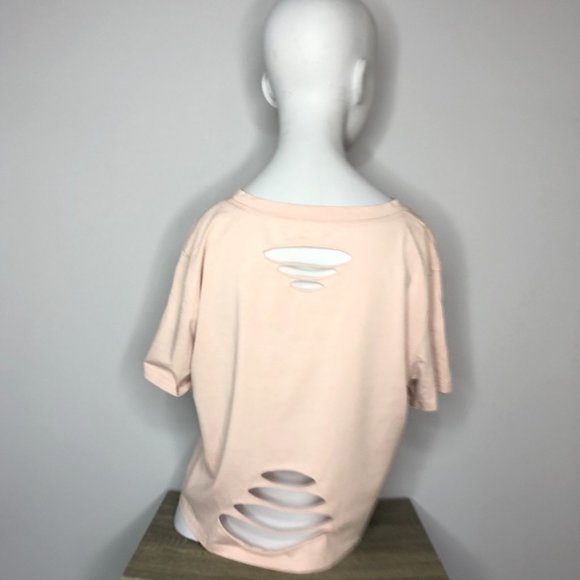 Pink Ripped Crop Top - Picture 2 of 4